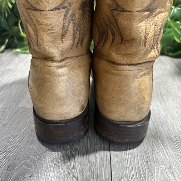 Frye Heath Outside Zip Brown Distressed  Leather Boot Men Size 10 D Angel Wings main image 7